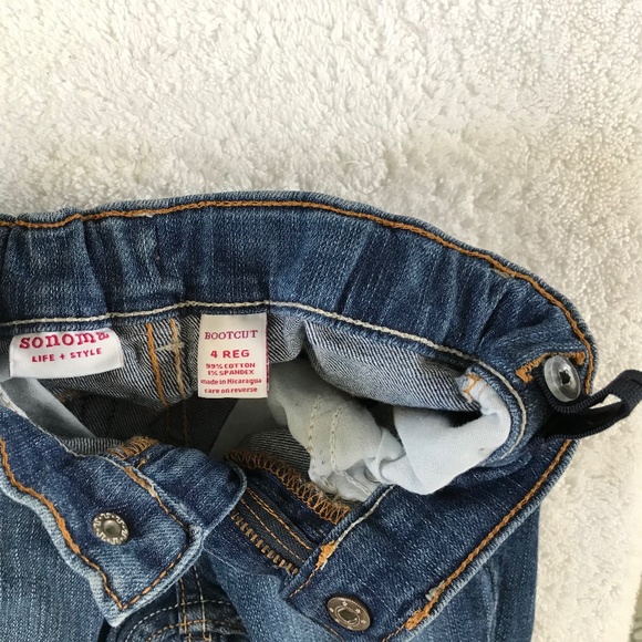 Sonoma bootcut jeans pockets elastic waist buttons in Girls Size 4 (Little Kids) - Picture 15 of 16